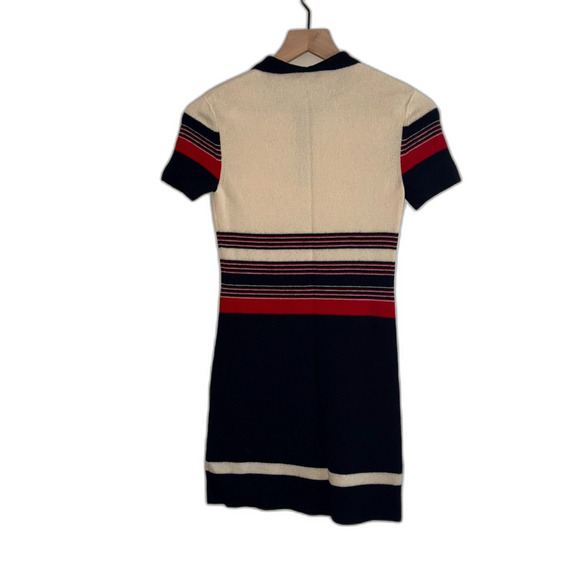 Rag & Bone Polo Sweater Dress Women’s Size Small S/P Merino Wool Striped Sleeve - Picture 2 of 6